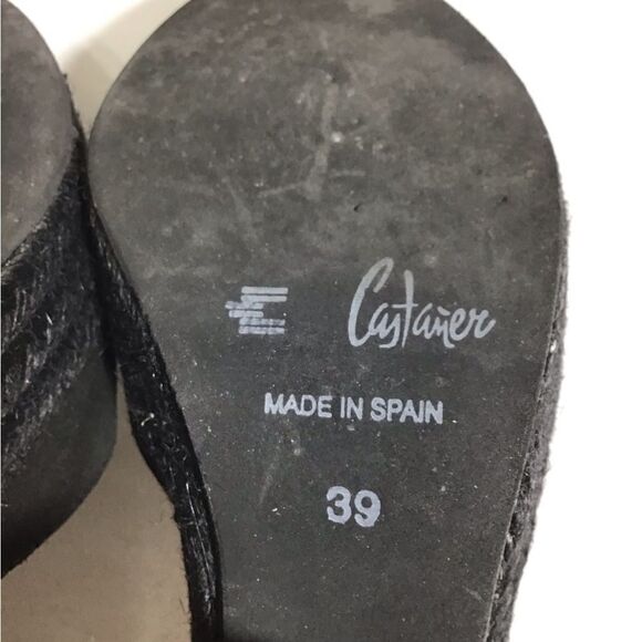 Tuckernuck Castaner Black Suede Espadrilles Jute Wrap Platform Heel Shoe Size 39 - Picture 9 of 15